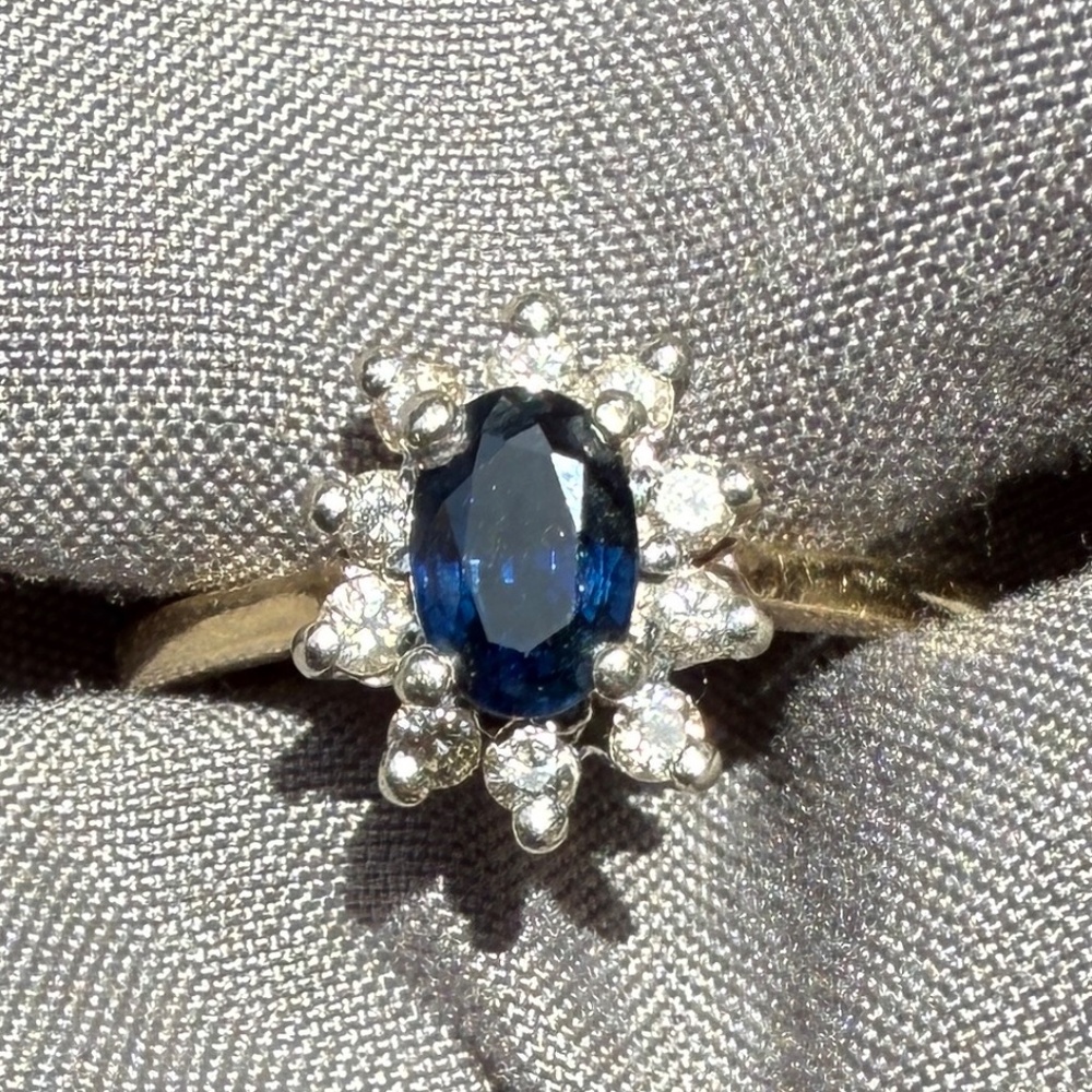 SOLD 14k Sapphire & Diamond Ring